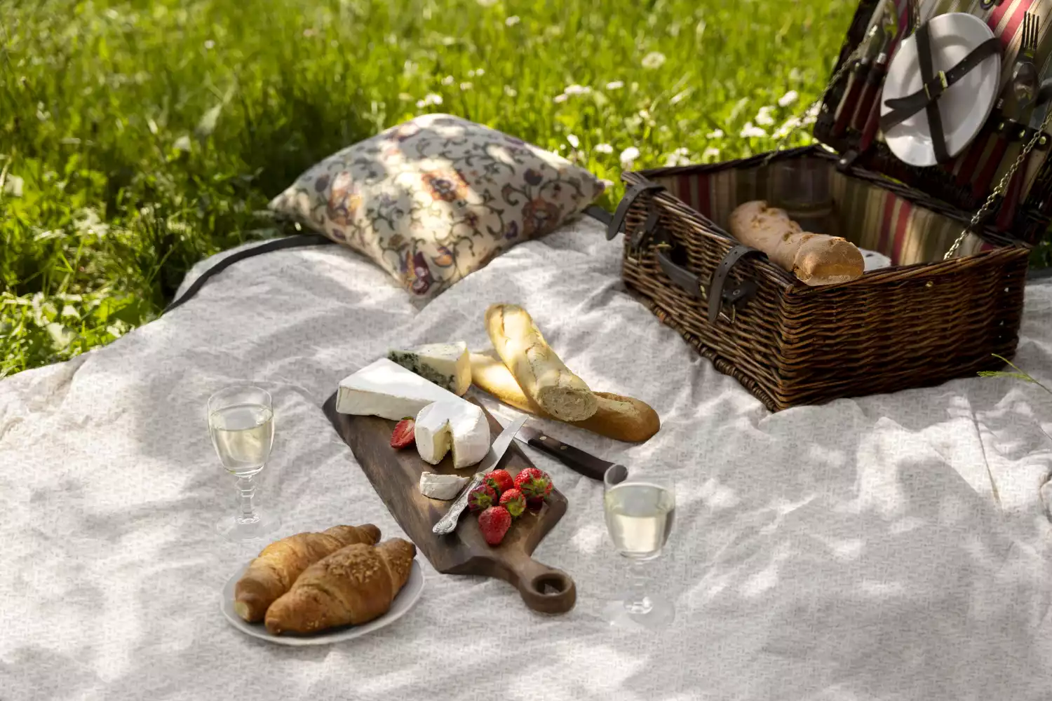 picnic white blanket